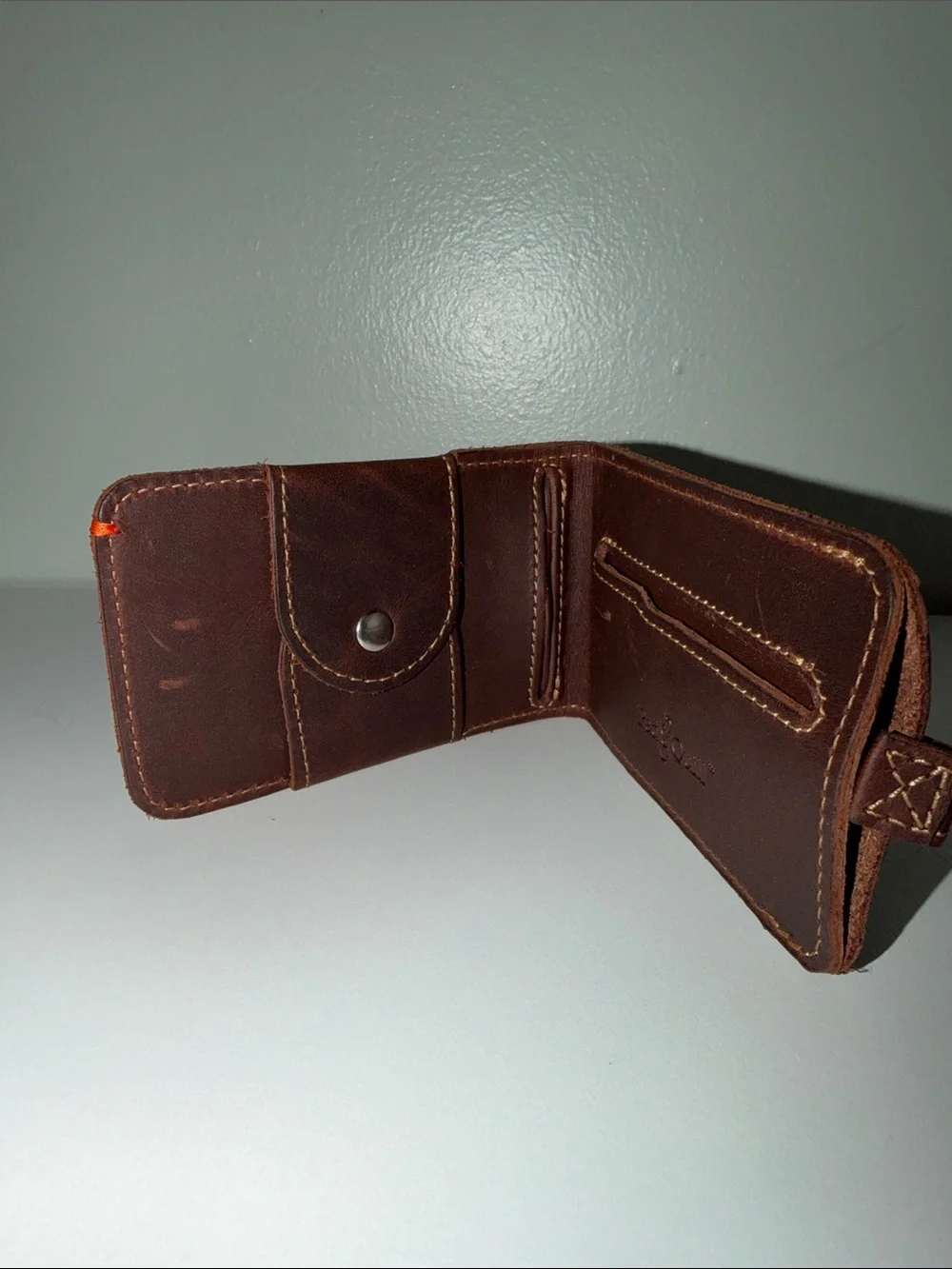 Pad & Quill Brown Slim Leather Zip Card & Key Holder